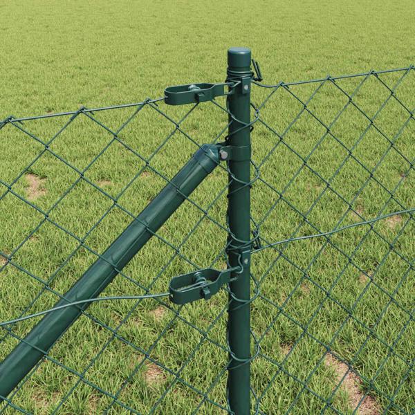 Kettengliedzaun Set von 2 Grün Metall 0,8 x 25 m Langlebig