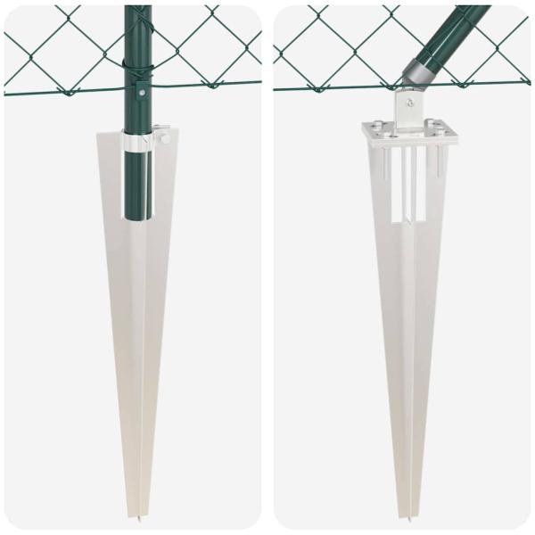 Kettenzaun Set aus 2 Grün PVC 1 x 25 m Langlebig Kettenzaun