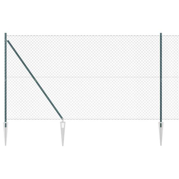 Drahtzaun Set mit 2 Grün Metall 1,5 x 25 m Drahtzaun