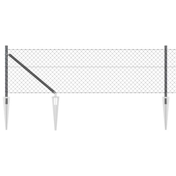 Stahlzaun mit Spitzen 10 x 0,6 m PVC-beschichteter Stahl Grau