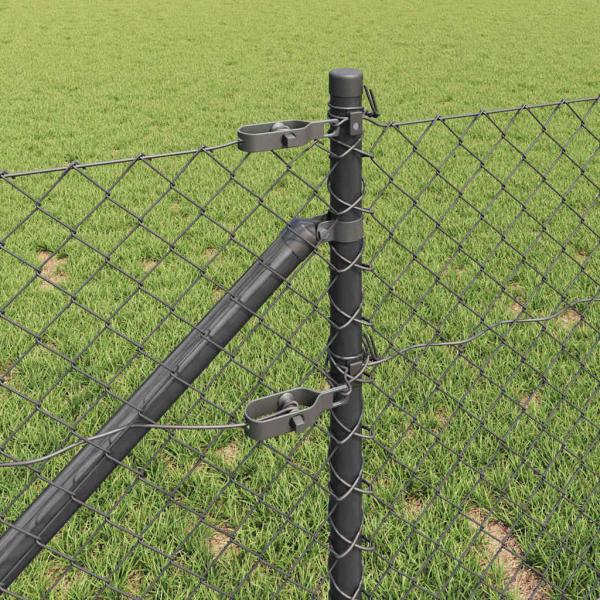 Stahlzaun mit Spitzen 10 x 0,6 m PVC-beschichteter Stahl Grau