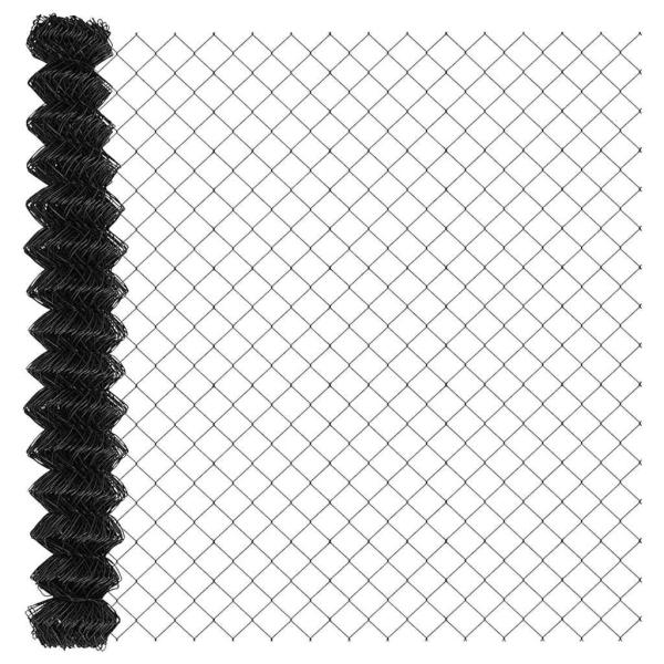 Kettenzaun mit 7 Spike-Pfosten 1,5 x 10 m verzinkter Stahl