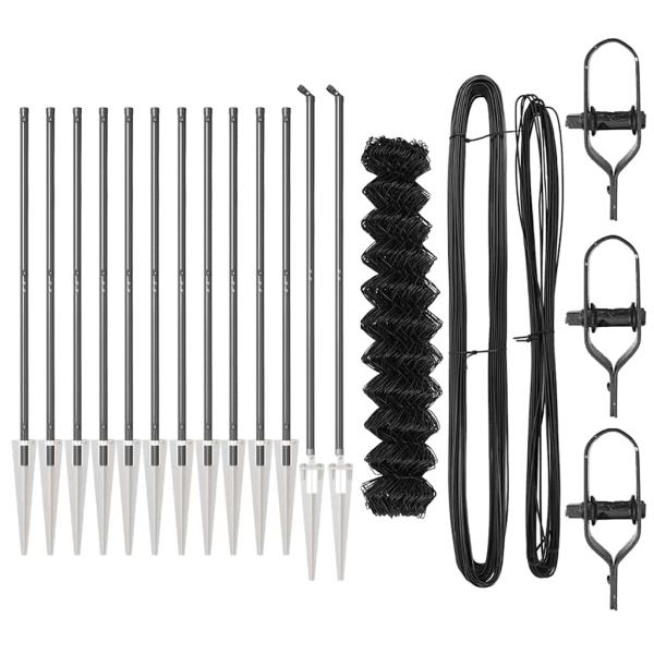 Drahtzaun mit 13 Spike-Posts 1.4x25 m verzinkter Stahl