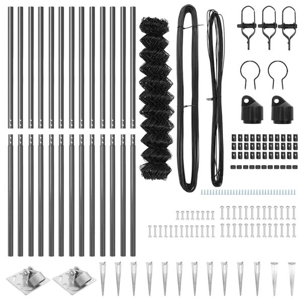 Drahtzaun mit 13 Spike-Posts 1.4x25 m verzinkter Stahl