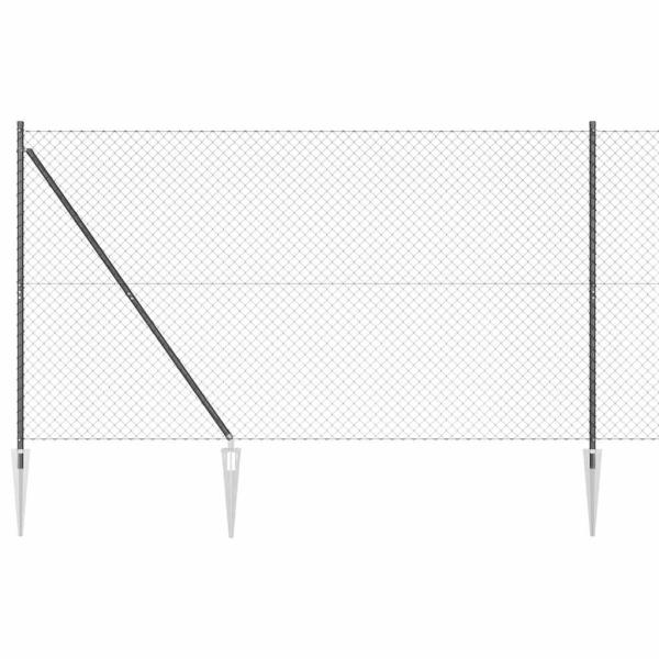 Kettengliedzaun Set von 2 Grau Stahl 25 x 1,5 m Robust