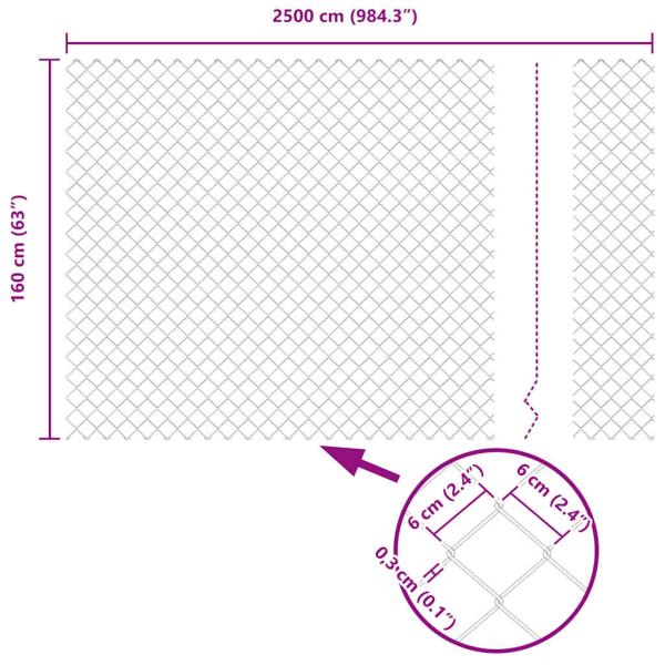 Drahtzaun mit 13 Spike-POSTS 1,6x25 m feuerverzinkter Stahl