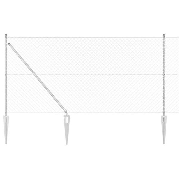 ARDEBO.de - Kettenzaun mit 7 Spike-Posts 1,2 x 10 m Verzinkter Stahl
