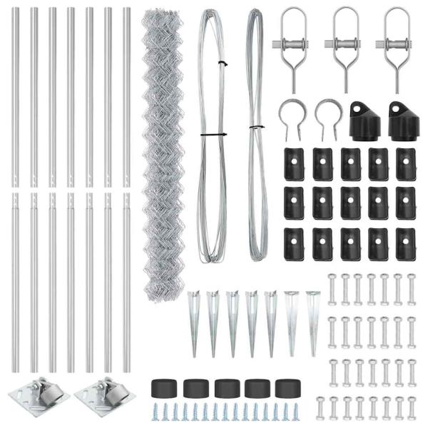 Drahtzaun mit 7 Spike-Posts 1,6x10 m verzinkter Stahl