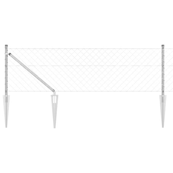 ARDEBO.de - Stahlgitterzaun mit 13 Spike-Posts 0.6x25 m galvanisierter Stahl