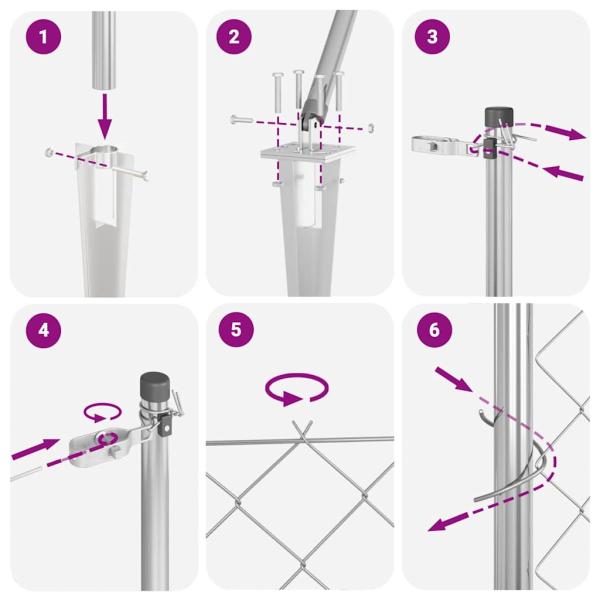 Stahlgitterzaun mit 13 Spike-Posts 0.6x25 m galvanisierter Stahl