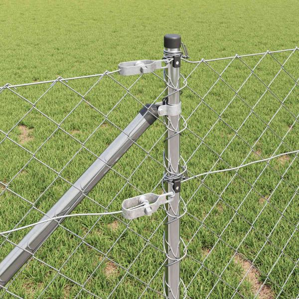 Kettenzaun Set von 2 Galvanisierter Stahl 25 x 1 m Erweiterbar