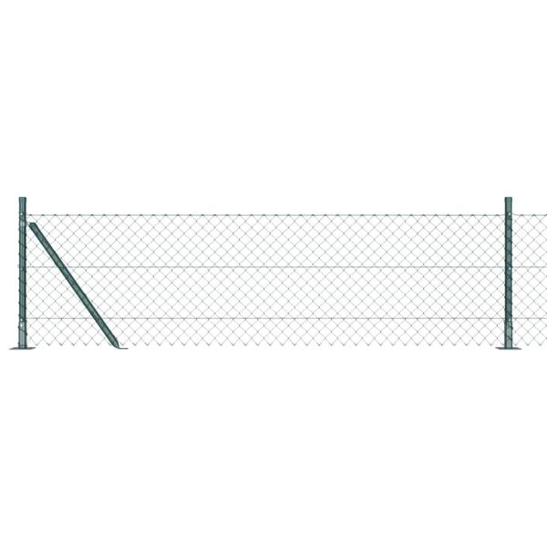 ARDEBO.de - Kettenzaun mit 7 Flanschpfosten 0.4x10 m verzinkter Stahl