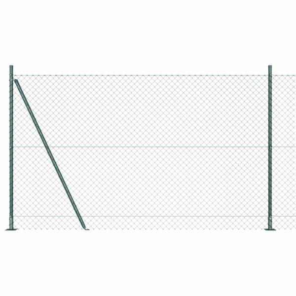 ARDEBO.de - Kettenzaun mit 7 Flanschpfosten 1,6x10 m verzinkter Stahl