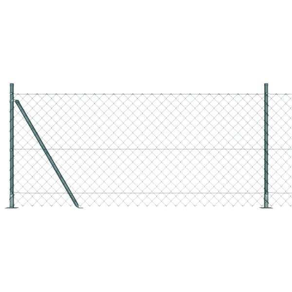 ARDEBO.de - Kettengliedzaun mit 7 Flanschpfosten 1x10 m feuerverzinkter Stahl
