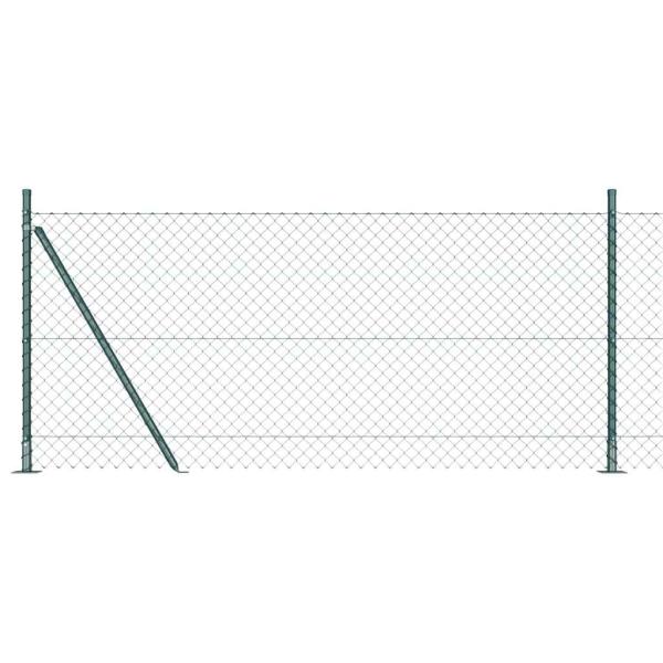 Kettengliedzaun 2er Set Grün Pulverbeschichteter Stahl 0,8 x 25 m