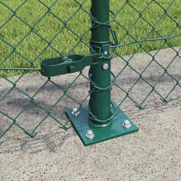 Kettengliedzaun 2er Set Grün Pulverbeschichteter Stahl 0,8 x 25 m