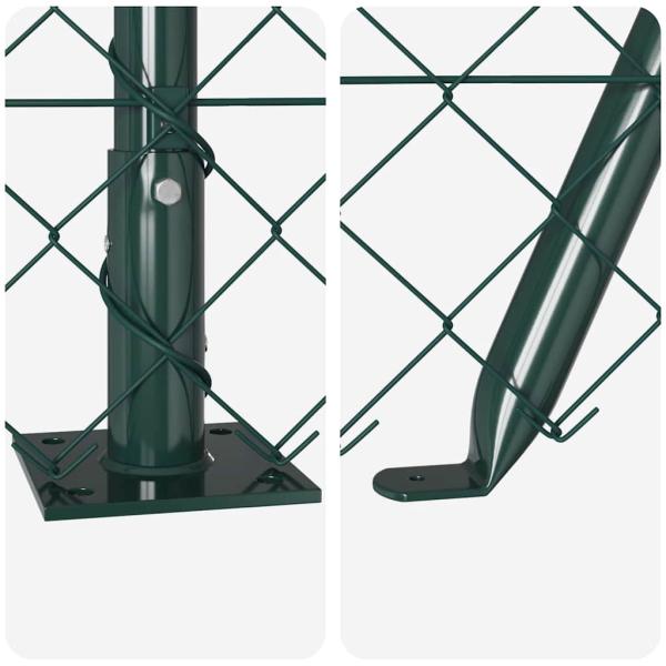 Kettengliedzaun 2er Set Grün Pulverbeschichteter Stahl 0,8 x 25 m