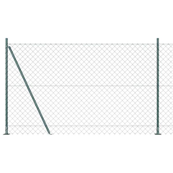 Maschendrahtzaun mit Betonsockel 1,5 x 25 m Grün Netz