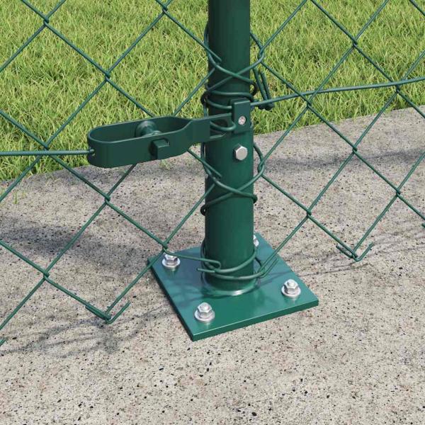 Maschendrahtzaun mit Betonsockel 1,5 x 25 m Grün Netz