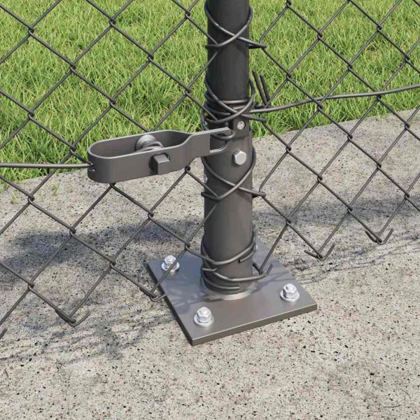 Kettenzaun mit 13 Flanschen 0,6x25 m galvanisierter Stahl