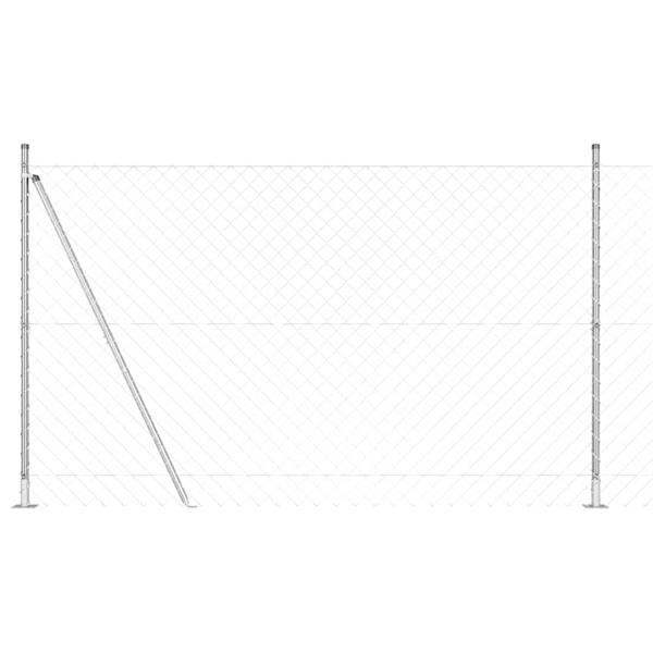Maschendrahtzaun mit Betonsockel 10 x 1,5 m Verzinkter Stahl