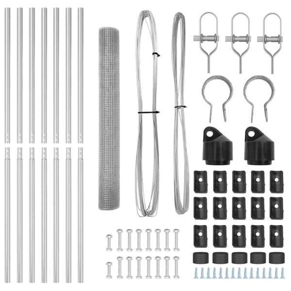 Pfosten-Set 2er Set Feuerverzinkter Stahl 10 x 1 m Robust