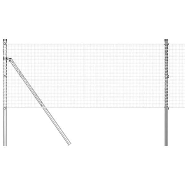 Geschweißter Drahtzaun mit 13 Pfosten 0,4x100 m Galvanisierter Stahl