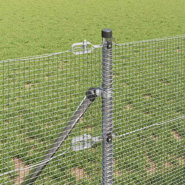 Geschweißter Drahtzaun mit 13 Pfosten 0,4x100 m Galvanisierter Stahl
