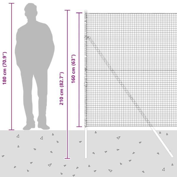 Geschweißter Drahtzaun mit 7 Pfosten Grün 1,6x10 m Stahl