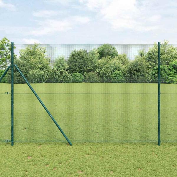 ARDEBO.de - Schweißdrahtzaun mit 13 Pfosten Grün 1,5 x 25 m Stahl