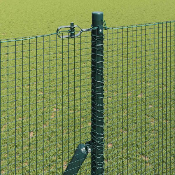 Schweißdrahtzaun mit 13 Pfosten Grün 1,5 x 25 m Stahl
