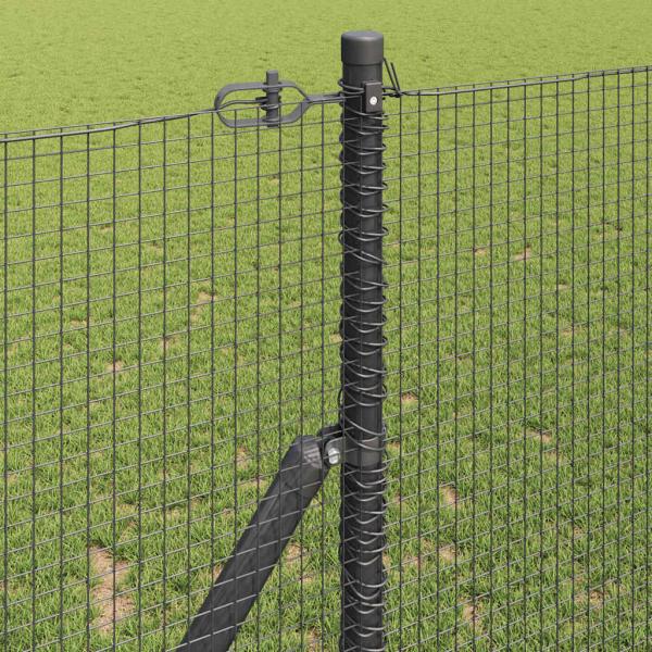 Zaunpfosten Set Set aus 2 Dunkelgrau Kunststoffbeschichtetes Metall