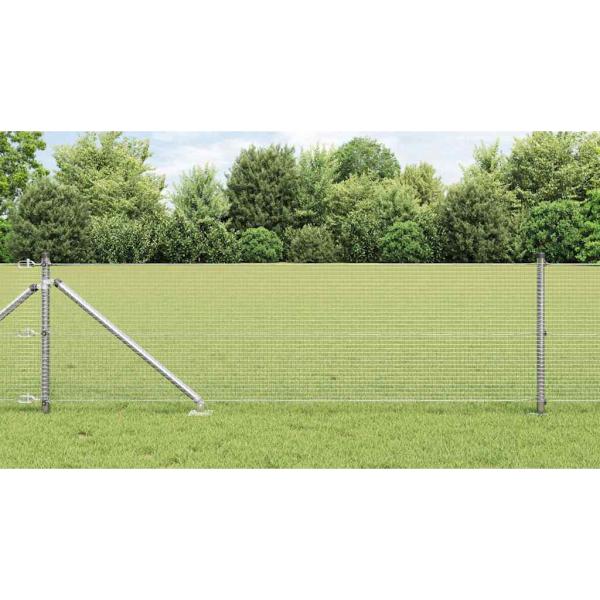 ARDEBO.de - Geschweißter Drahtzaun mit 7 Pfosten 0.4x10 m aus verzinktem Stahl