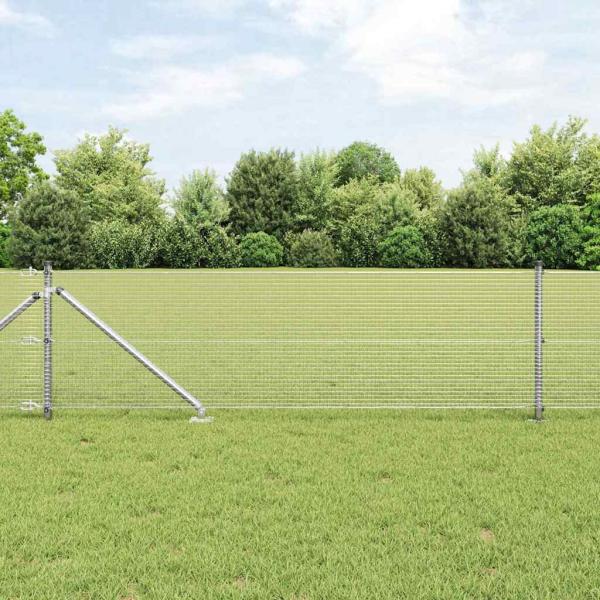 Geschweißter Drahtzaun mit 7 Pfosten 0.4x10 m aus verzinktem Stahl