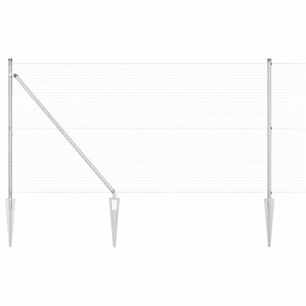 Zaunpfosten-Set 2 Stück Galvanisierter Stahl 10 x 1 m Langlebig