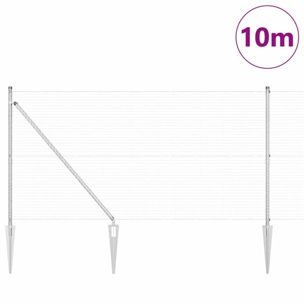 Zaunpfosten-Set 2 Stück Galvanisierter Stahl 10 x 1 m Langlebig