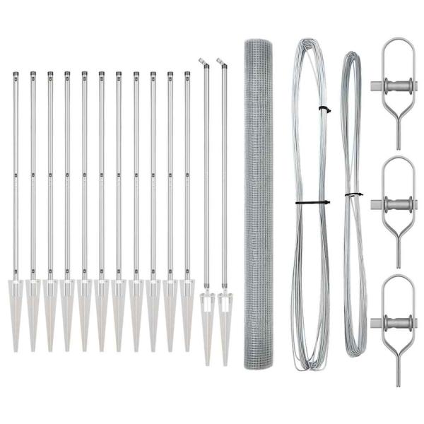 Geschweißter Drahtzaun mit 13 Spike-Pfosten 1,5x50 m Verzinkter Stahl