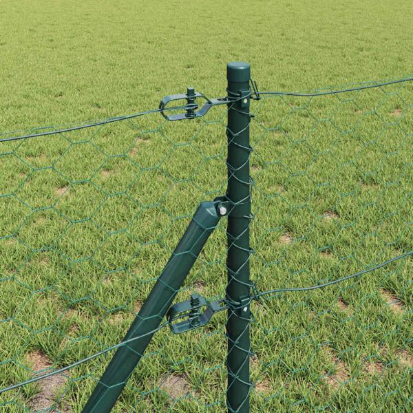 Bodenmontierter Sechseckzaun 10 x 0,6 m PVC-beschichteter Stahl