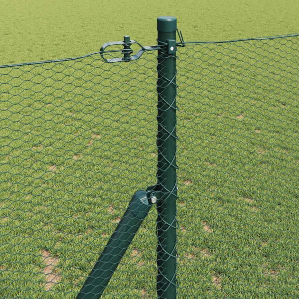 Bodenmontierter Sechseckzaun 10 x 1 m PVC-beschichteter Stahl