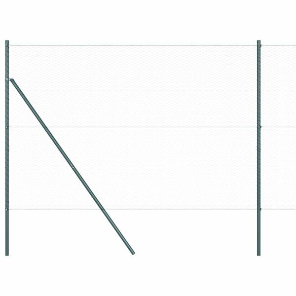 ARDEBO.de - Sechseckzaun Grün 1,5x10 m Stahl, Zaunpfosten 7 Stück Grün Ø32 mm 200 cm verzinkter Stahl