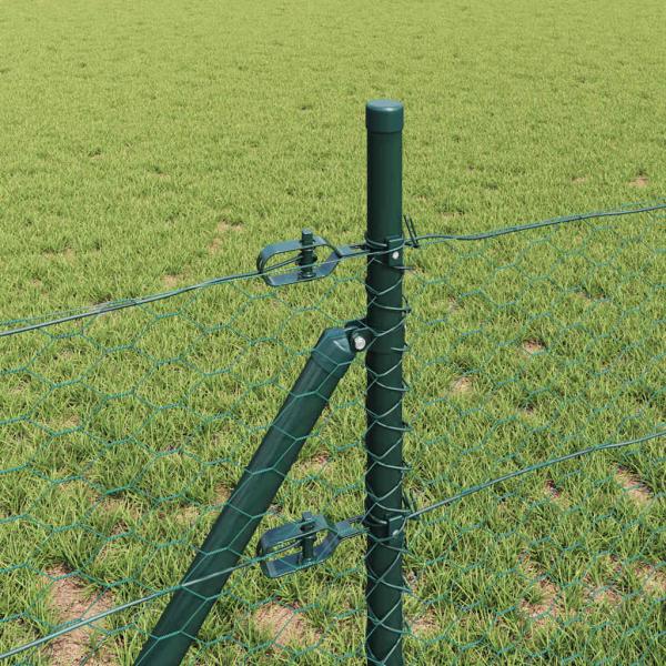 Zaunset Set aus 2 Waldgrün Pulverbeschichteter Stahl 25 x 0,5 m