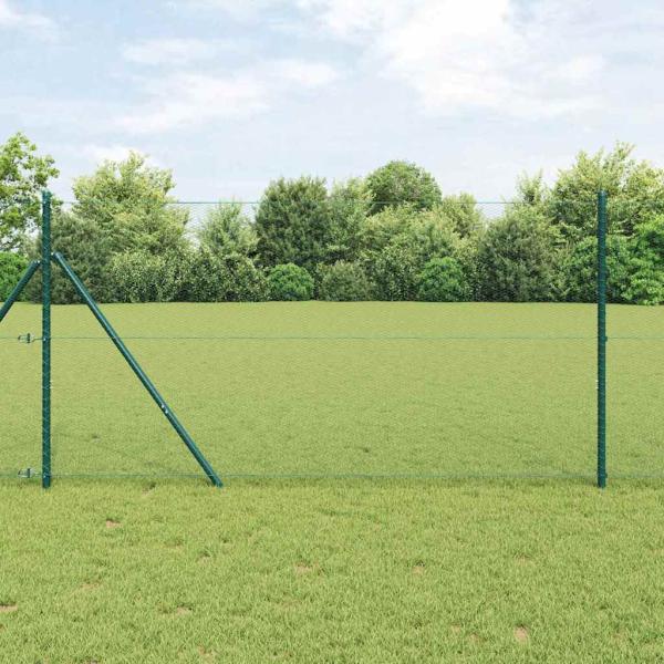 ARDEBO.de - Zaunset Set aus 2 Waldgrün Metallgewebe 25 x 1 m Langlebig