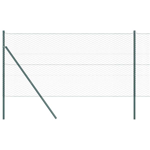 Zaunset Set von 2 Waldgrün Metall 25 x 1 m Langlebig Zaunset