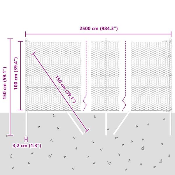 Zaunset Set von 2 Waldgrün Metall 25 x 1 m Langlebig Zaunset