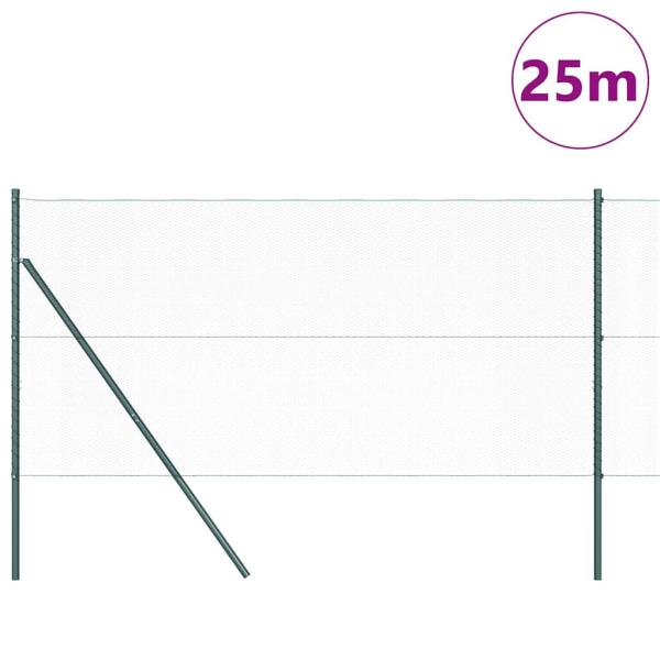 Bodenmontierter Sechseckzaun 25 x 1,2 m PVC-beschichteter Stahl
