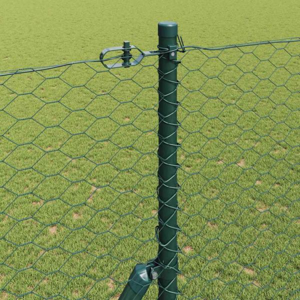 Zaun Set Set aus 2 Grün Metall 25m x 1.5m Langlebig Zaun Set