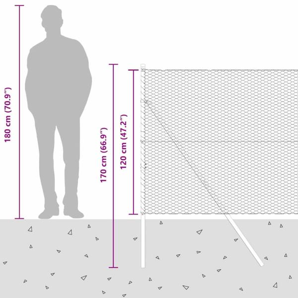 Sechseckzaun Grün 1,2x50 m Stahl, Zaunpfosten 13 Stk. Grün Ø32 mm 170 cm verzinkter Stahl