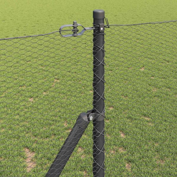 Bodenmontierter Sechseckzaun 10 x 1 m PVC-beschichteter Stahl