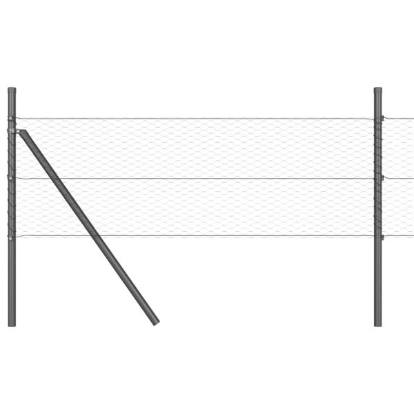 Zaun-Set Set aus 2 Grau Verzinkter Stahl 25 x 0,5 m Erweiterbar
