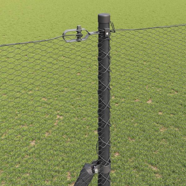 Sechseckiger Zaunbodenfixierung 25 x 1,5 m Grau Netz